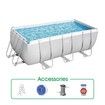 Bestway Rectangular Above Ground Swimming Pool Portable Backyard Pool with Pump