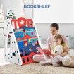 Kidbot 4 Tier Kids Sling Bookshelf Bookcase Book Storage Rack Organizer with Desk & Chair