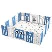 Baby Playpen Kids Fence Room Safety Gate Enclosure Toddler Activity Centre Child Barrier Play Yard Foldable Owl Design 22 Panels