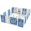 Baby Playpen Kids Fence Enclosure Safety Gate Toddler Activity Centre Child Barrier Play Room Yard Foldable Owl Design 20 Panels