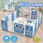 Baby Playpen Kids Fence Enclosure Safety Gate Toddler Activity Centre Child Barrier Play Room Yard Foldable Owl Design 20 Panels