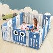 Baby Playpen Fence Child Safety Gate Kids Enclosure Activity Centre Barrier Toddler Play Room Yard Foldable Owl Design 16 Panels