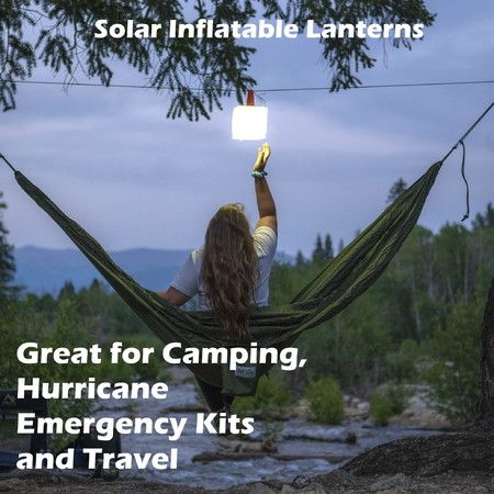 Solar Inflatable Lanterns Collapsible Portable Lamp for Halloween, Backpacking, Boating, Marine, Fishing, Patio
