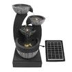 4-Tier Solar Water Fountain Garden Features Outdoor Bird Bath With Led Light Grey