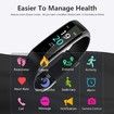 Heart Rate Monitor Fitness Tracker S5 Activity Watch Pedometer IP68 Waterproof Sleep Step Counter Women Men Black