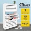 45 Pair Wood Shoe Storage Cabinet 3 Door Shoe Organizer Rack