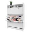 45 Pairs Wood Shoe Cabinet Rack Storage Shelves in White Finish