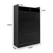 45 Pairs Wood Shoe Cabinet Rack Storage Shelves in Black Finish