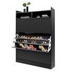 45 Pairs Wood Shoe Cabinet Rack Storage Shelves in Black Finish