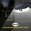 Led Solar outdoor motion sensor lights upgraded Solar Panel 3 modes(Security/ Permanent On all night/ Smart brightness control ) with Wide Angle