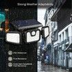 Solar Lights Outdoor with Motion Sensor,3 Heads 70LEDs Solar Flood Light IP65 Waterproof, Adjustable 360