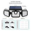 Solar Lights Outdoor with Motion Sensor,3 Heads 70LEDs Solar Flood Light IP65 Waterproof, Adjustable 360