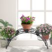 2X Plant Stand Outdoor Indoor Metal Black