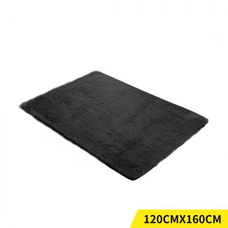 Designer Soft Shag Shaggy Floor Confetti Rug Carpet Home Decor 120x160cm Black