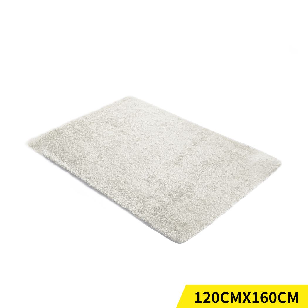 Designer Soft Shag Shaggy Floor Confetti Rug Carpet Home Decor 120x160cm Cream