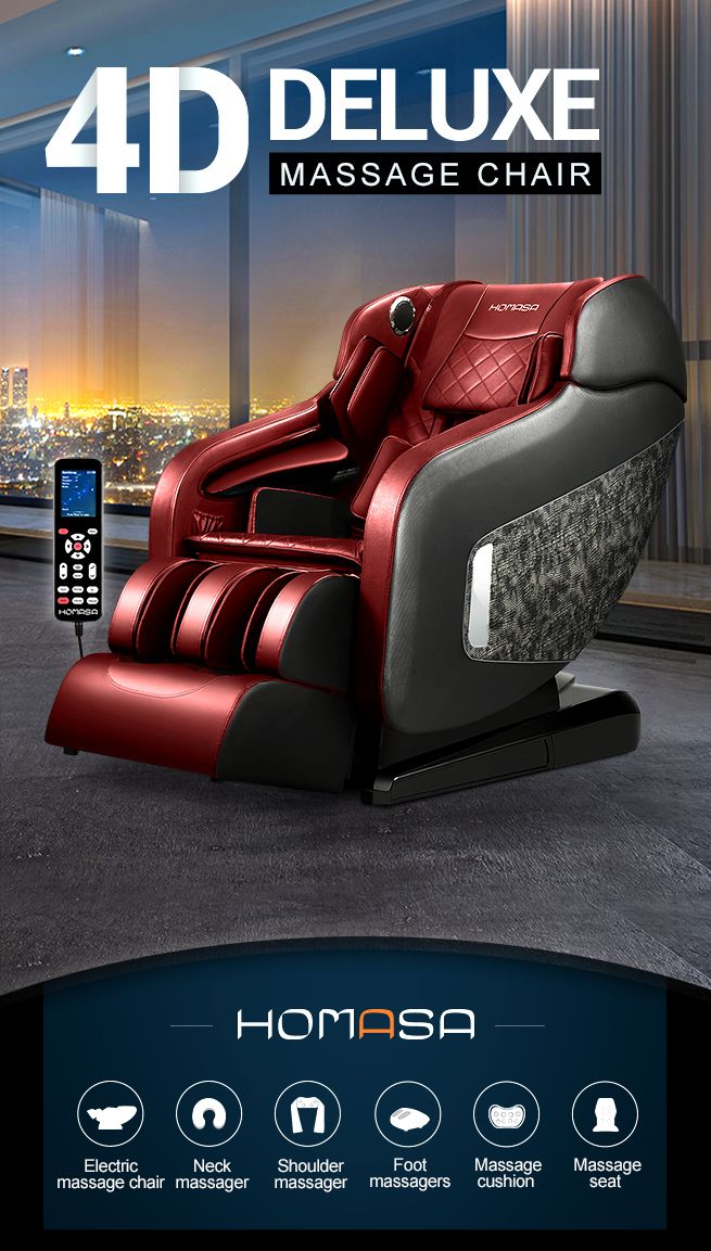 HOMASA 4D Electric Massage Recliner Chair Zero Gravity Massager Red