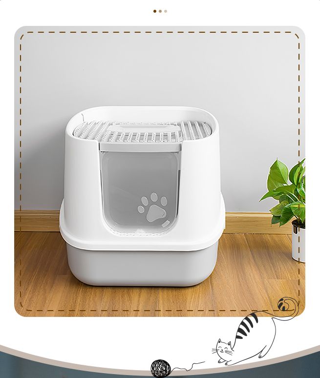 Fully Enclosed Hooded Cat Litter Box Kitty Litter Box Cat Litter House