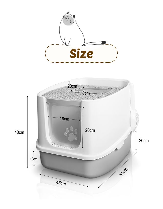 Fully Enclosed Hooded Cat Litter Box Kitty Litter Box Cat Litter House