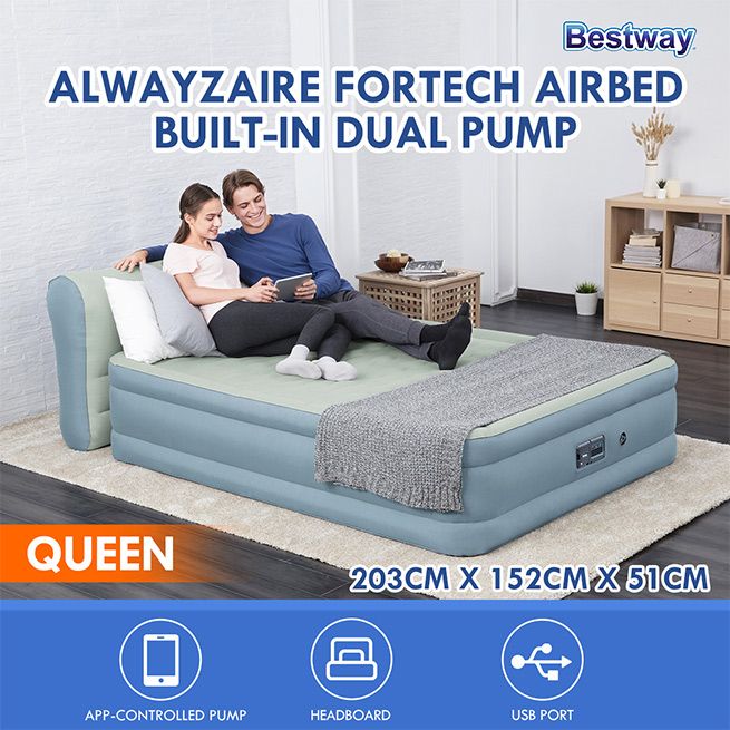 Bestway Alwayaire Air Bed 51cm Inflatable Mattress With Built In Dual Pump Queen Size Crazy S - Bestway Fortech Airbed Queen Built In Ac Pump Bestway Alwayaire Air Bed 51cm Inflatable Mattress With Built In Dual Pump Queen Size Crazy S - Bestway Fortech Airbed Queen Built In Ac Pump