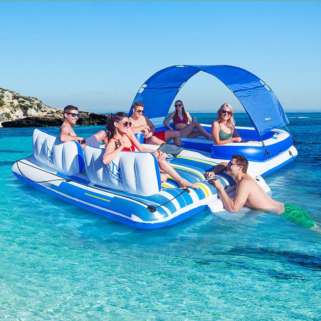 Bestway 3.89mx2.74m Inflatable Tropical Breeze 6 Person Floating Island ...