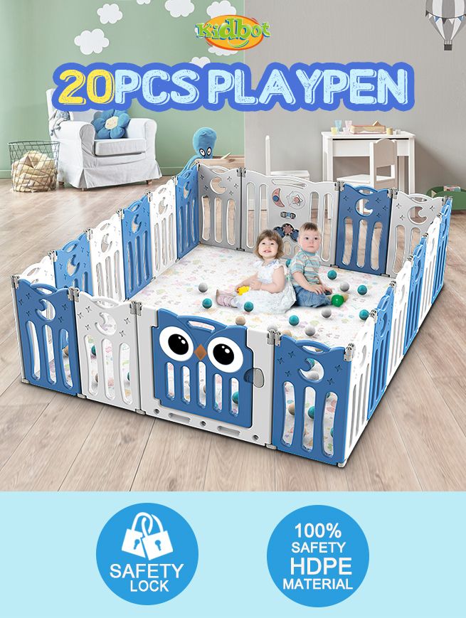 Kidbot 20 Panel Baby Safety Gate Baby Playpen Fence Child Gate ...