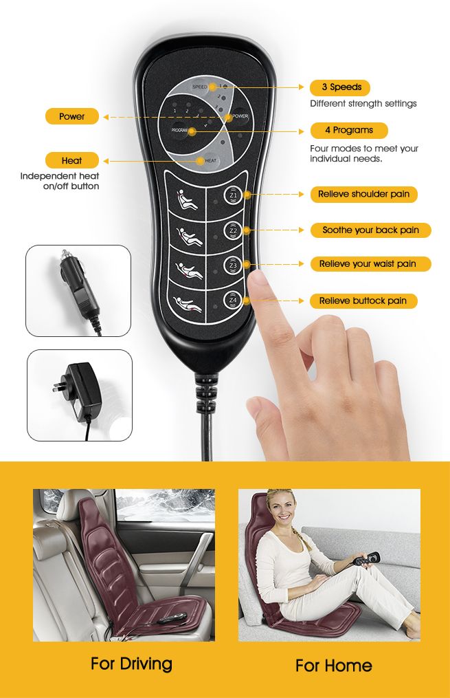 10 Motor Vibration Massage Cushion Heat Massage Chair Pad for Home