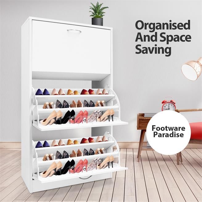 Modern 3-Drawer Shoe Cabinet Shoe Organizer Rack