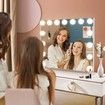 Hollywood Style Makeup Mirror 15 LED Lighted Vanity Mirror Maxkon Adjustable Brightness