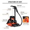 Maxkon 2.1L High Pressure Carpet Floor Window Steam Cleaner Mop Black