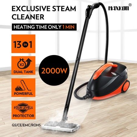 Maxkon 2.1L High Pressure Carpet Floor Window Steam Cleaner Mop Black