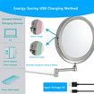 8 inch LED Wall Mounted Makeup Mirror 3 Color Mode USB Charge Touch Screen Adjustable Light  Bathroom Hotels (Sliver)