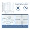 25 Cubes Grid Wire Storage Shelf Cabinet DIY Metal Modular Organizer Rack White