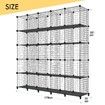 Metal Wire 25-Cube Storage Grid Organizer DIY Modular Cabinet for Toys Books Clothes Black