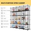 Metal Wire 25-Cube Storage Grid Organizer DIY Modular Cabinet for Toys Books Clothes Black