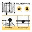 Metal Wire 25-Cube Storage Grid Organizer DIY Modular Cabinet for Toys Books Clothes Black