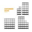 Metal Wire 25-Cube Storage Grid Organizer DIY Modular Cabinet for Toys Books Clothes Black