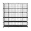 Metal Wire 25-Cube Storage Grid Organizer DIY Modular Cabinet for Toys Books Clothes Black