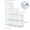 20 Cubes Metal Wire Grid Storage Shelf Modular Organizer DIY Storage Rack White