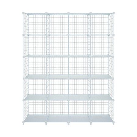 20 Cubes Metal Wire Grid Storage Shelf, Cube Wire Storage Shelves