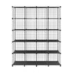 Metal Wire Cube Storage DIY 20 Cubes Modular Storage Shelf Closet Black