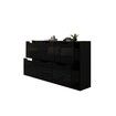 Modern Wooden Chest of Drawers Bedroom 6 Drawers Storage High Gloss Front Black