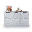 Modern Wooden Chest of Drawers Bedroom 6 Drawers Storage High Gloss Front White