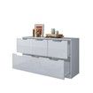 Modern Wooden Chest of Drawers Bedroom 6 Drawers Storage High Gloss Front White