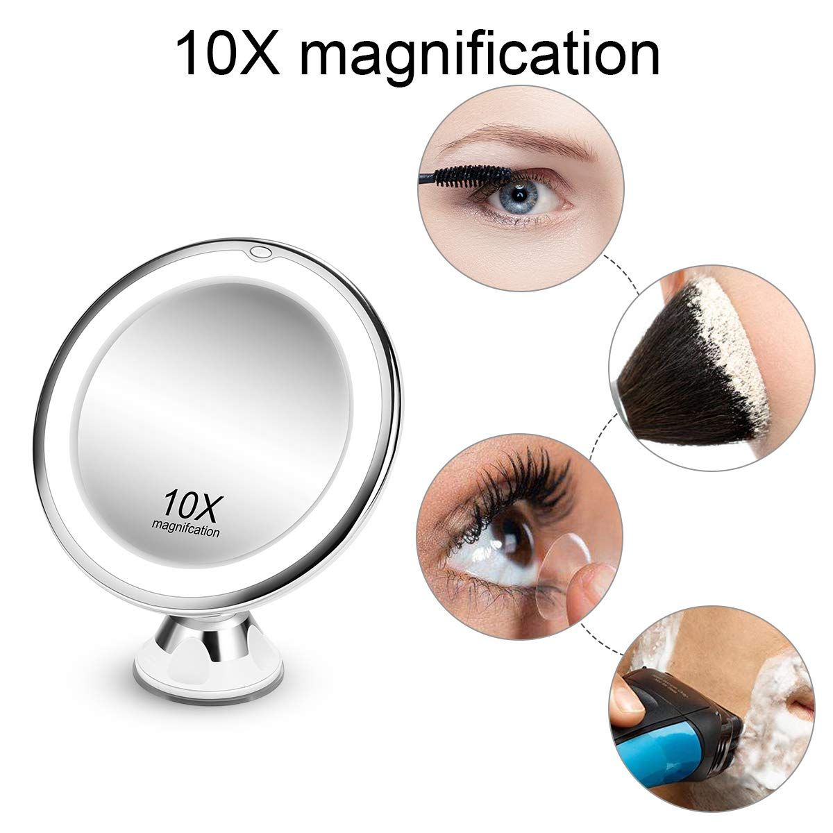 koolorbs 10x magnifying makeup mirror with lights