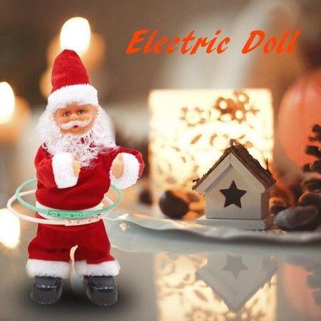 Santa Claus Electric Doll Christmas Ornament Hula Hoop Singing Dance