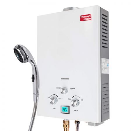 Thermomate Outdoor Water Heater Gas Camping Portable Tankless Hot Shower - White Thermomate Outdoor Water Heater Gas Camping Portable Tankless Hot Shower - White
