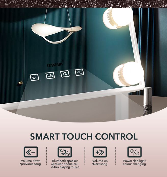 Maxkon 12 LED Lighted Makeup Mirror Hollywood Vanity Mirror with