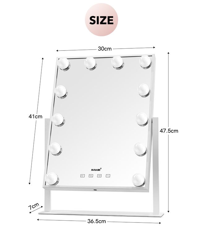 Maxkon 12 LED Lighted Makeup Mirror Hollywood Vanity Mirror with