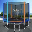 Everfit 8FT Trampoline for Kids w/ Ladder Enclosure Safety Net Pad Gift Round