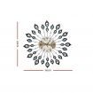 Artiss 60cm Wall Clock Large 3D Peacock Crystal Silver